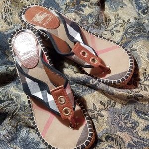 BURBERRY WEDGE SANDALS